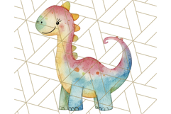 Watercolor Dinosaur and Rainbow PNG Clipart, Baby Nursery Product Image 4