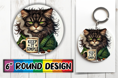 Radiant Round Sublimation Coasters, Grumpy Cat Product Image 1