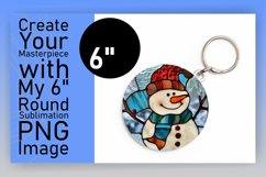 Winter 3D Stained Glass Snowman Mug Keychan PNG Product Image 1