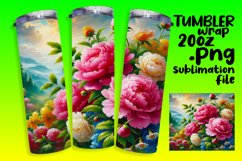 20oz Sublimation Tumbler Wrap , Flower Product Image 1