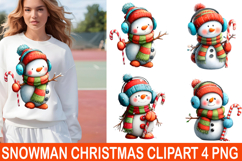 Whimsical Snowman Christmas Clipart Product Image 1