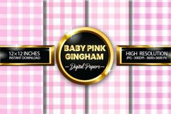 Baby Pink Gingham Digital Papers - 04 Variations Product Image 1