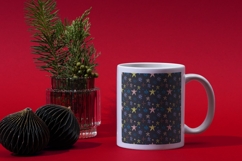 Black whimsical Christmas pattern with stars Product Image 2