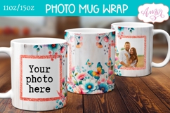 Floral photo mug template for sublimation, customizable mug Product Image 3