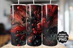 Black Red And Liquid stained Glass - Tumbler PNG Design Product Image 1
