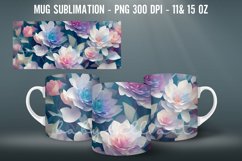 3D Flowers Mug Sublimation PNG Mug Wrap Product Image 4