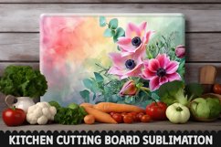 Cutting Board Sublimation Design - Flowers Sublimation PNG Product Image 1