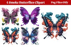 Smoke Butterflies Clipart PNG Product Image 1