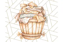 Cozy Laundry Day Clipart PNG Pastel Home Decor, Home Png Product Image 4