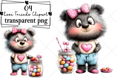 Whimsical Love Friends Clipart Watercolor PNG Product Image 1