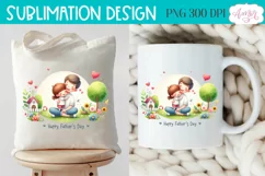 Happy Father's Day PNG for sublimation, dad and daughter PNG Product Image 2
