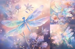 Dreamy pastel dragonfly printable digital papers Product Image 7