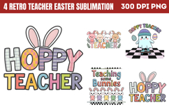 Retro Teacher Easter Sublimation Bundle PNG Product Image 4