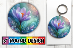 Joyful Circle Keychain Sublimation, 3D Flower Product Image 1