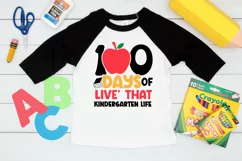 100 Days Of Live That Kindergarten SVG, School SVG Design Product Image 2