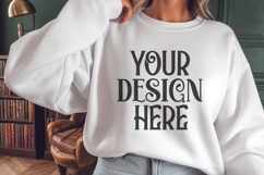 White Gildan 18000 Mockup, Gildan Sweatshirt Mockup Product Image 1