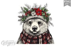 Christmas Bear Clipart Design - High Quality 300 Dpi Product Image 1