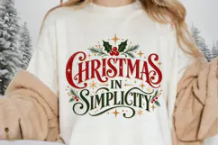 Christmas In Simplicity PNG - Vintage Holiday Typography Product Image 1