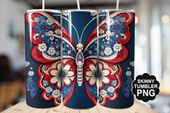 Butterfly Tumbler Wrap for Sublimation - 4th of july Tumbler Product Image 1