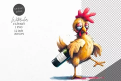 Chicken clipart, Funny clipart, Wine clipart Product Image 1