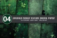 Emerald Clover Texture Digital Paper Product Image 1
