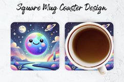 Colorful Planet Mug coaster | Coaster | Sublimation Design Product Image 1