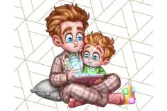 Father's Day Clipart PNG, Funny Dad Cartoon Clip Art Product Image 4