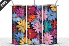 3D Flowers Tumbler Wrap | Sublimation Design | Tumble PNG Product Image 5