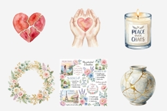 Fresh Start New Chapter Watercolor Clipart Bundle, Self Love Product Image 6