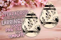 Vibrant Teardrop Earrings Template PNG , Halloween Product Image 1