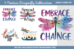 Positive Dragonfly Sublimation PNG Product Image 1