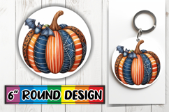 Joyful Car Coaster Round Design, Pumpkin Watercolor Product Image 1