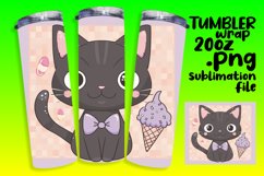 Playful Watercolor Cat Tumbler Wrap Product Image 1