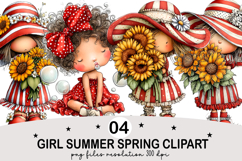 Girl Summer Spring Clipart png Watercolor png Product Image 1