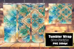 Personalized 20oz Tumbler Gift , Watercolor Patter Product Image 1