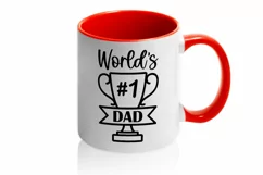 Fathers day SVG card Worlds best Dad number 1 design. Product Image 2