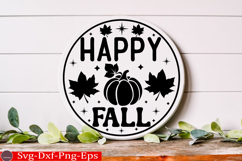 Happy Fall Round Sign SVG Product Image 2