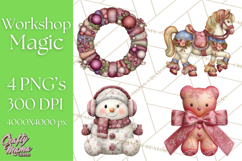 Santa’s Workshop Toys Christmas Clipart PNG Product Image 1