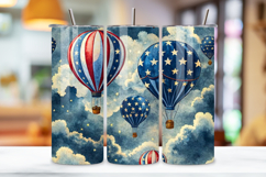 4th Of July Balloon Seamless Tumbler Wrap - 3D Patriotic Product Image 3
