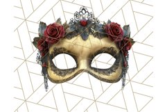 Vintage Garden Masquerade Floral Eye Mask PNG Clipart Product Image 4