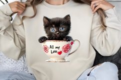 Valentines Day Kitty Cups Clipart PNG Product Image 1