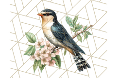 Vintage Song Bird Clipart PNG, Botanical Bird Art Clip Art Product Image 4