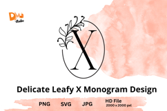 Delicate Leafy Monogram Design Product Image 1