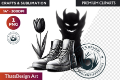 Halloween Character Boots - Spooky Gothic Clipart PNG Product Image 1
