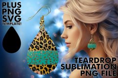 Vibrant Glitter Safari Teardrop Earring Sublimation Flower Product Image 1
