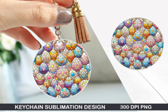 Flower Keychain Sublimation - Spring Keychain PNG Design Product Image 1