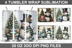 Christmas snowman Tumbler Sublimation ,20 oz Tumbler Wrap Product Image 1