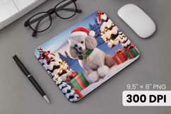 Winter Dog Christmas PNG, Icy Tree Mouse Pad Design Product Image 1