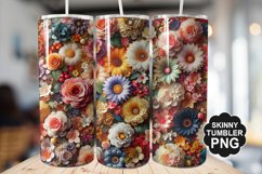 Beautiful Mixed Colorful Flowers - Tumbler PNG Design Product Image 1