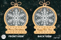 Christmas Snowglobe Ornament Laser Cut | Glowforge | SVG Product Image 2